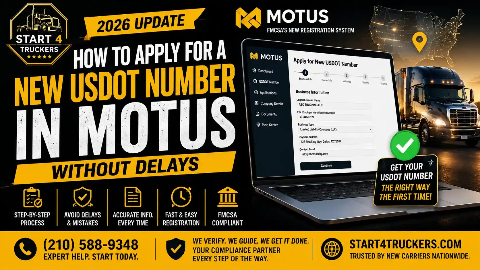 How to Apply for a New USDOT Number in MOTUS Without Delays