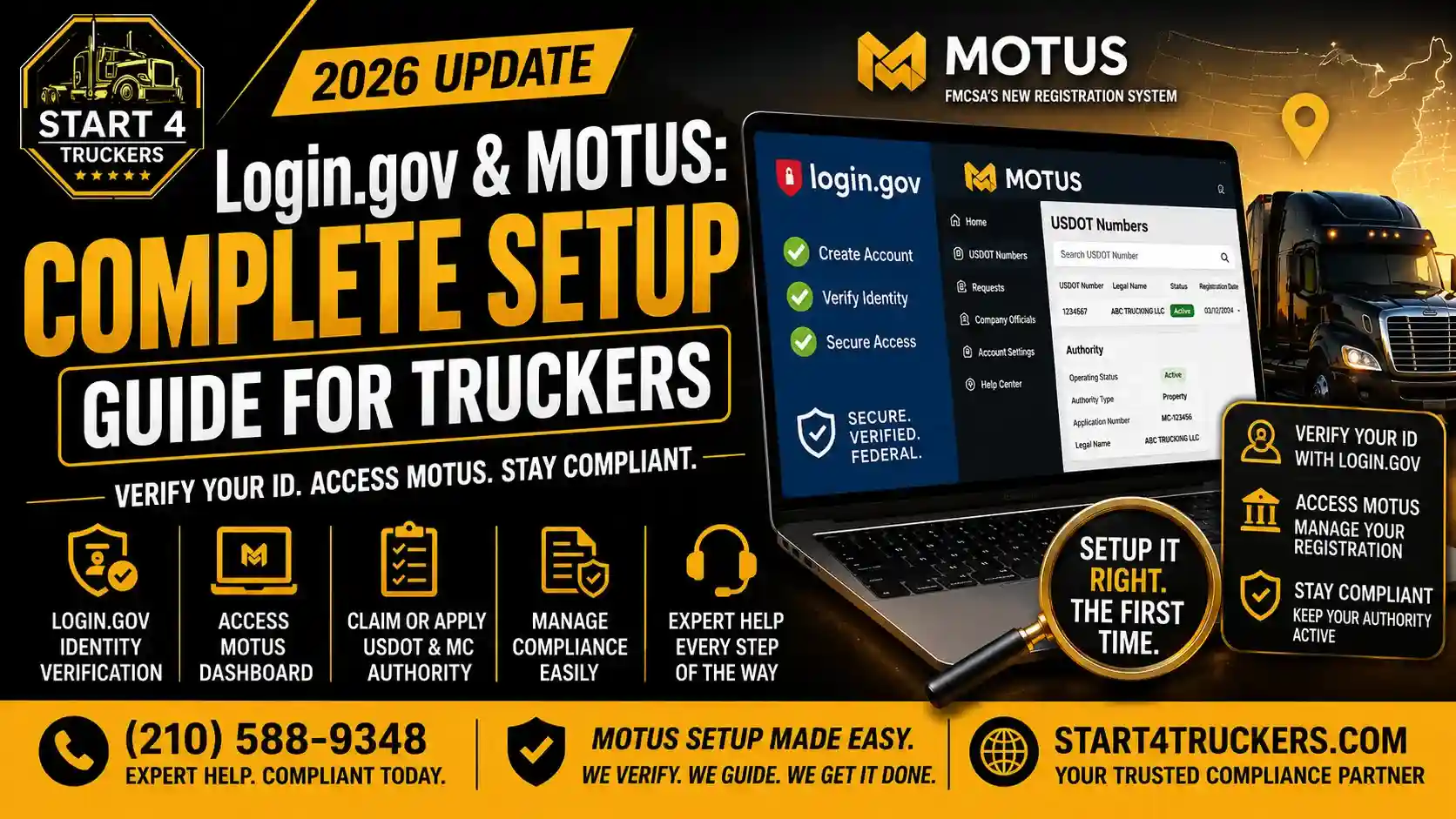 Login.gov and MOTUS Complete Account Setup Guide for Truckers