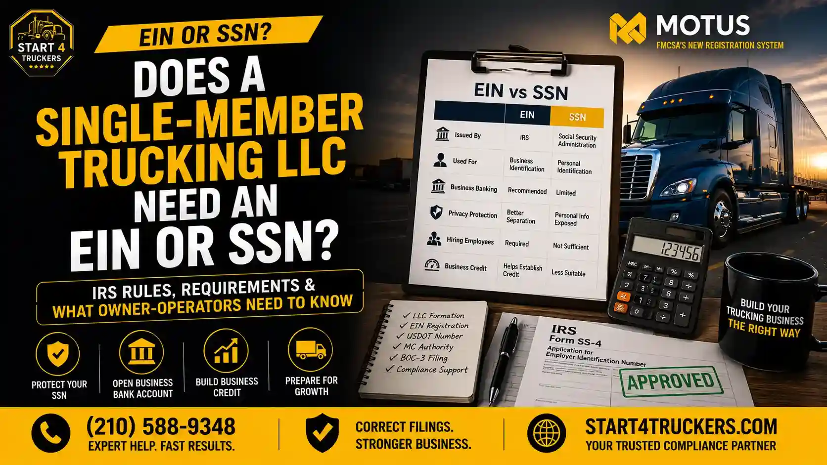 Does a Single-Member Trucking LLC Need an EIN or SSN