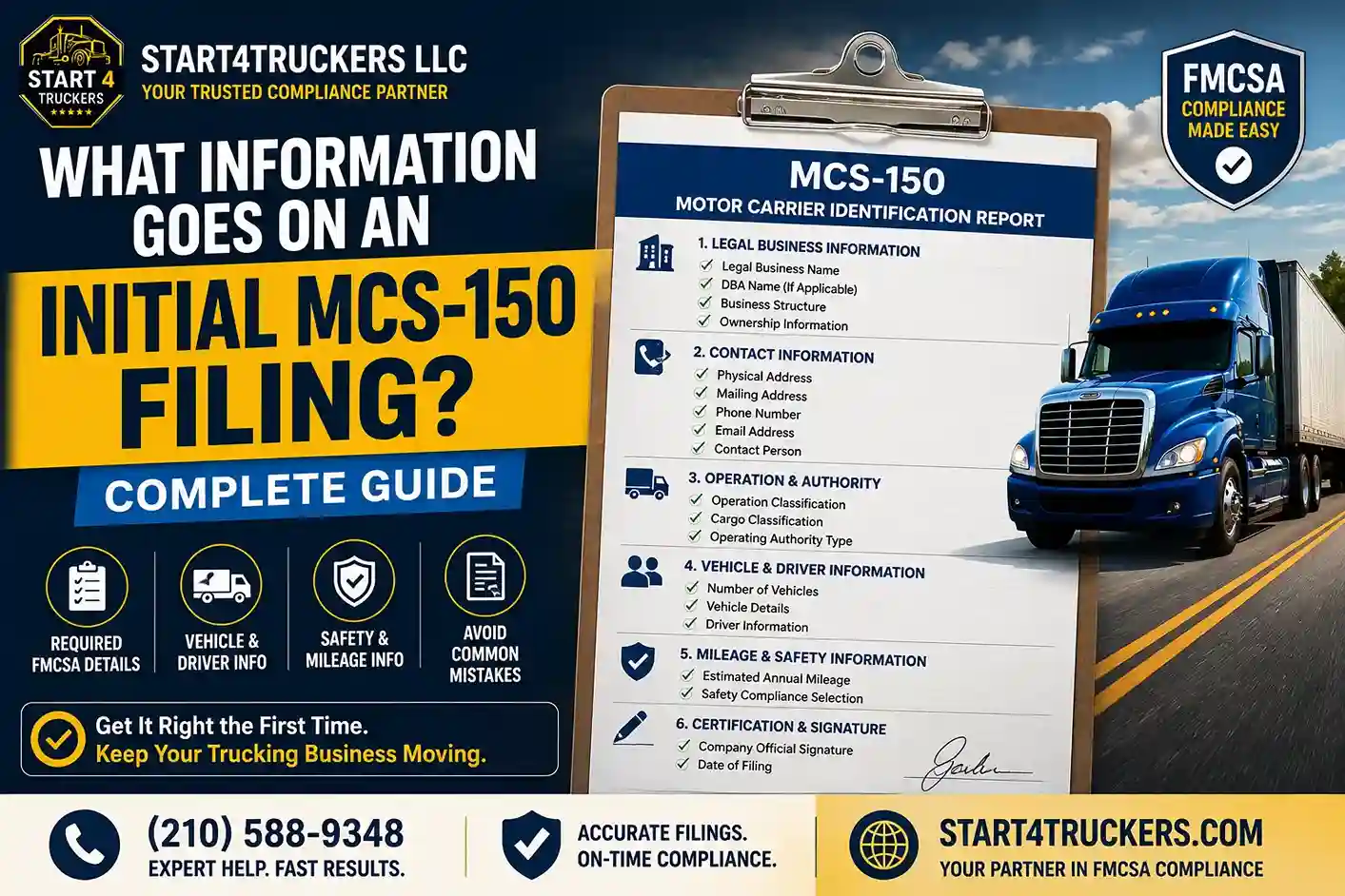 What Information Goes on an Initial MCS-150 Filing Complete Guide