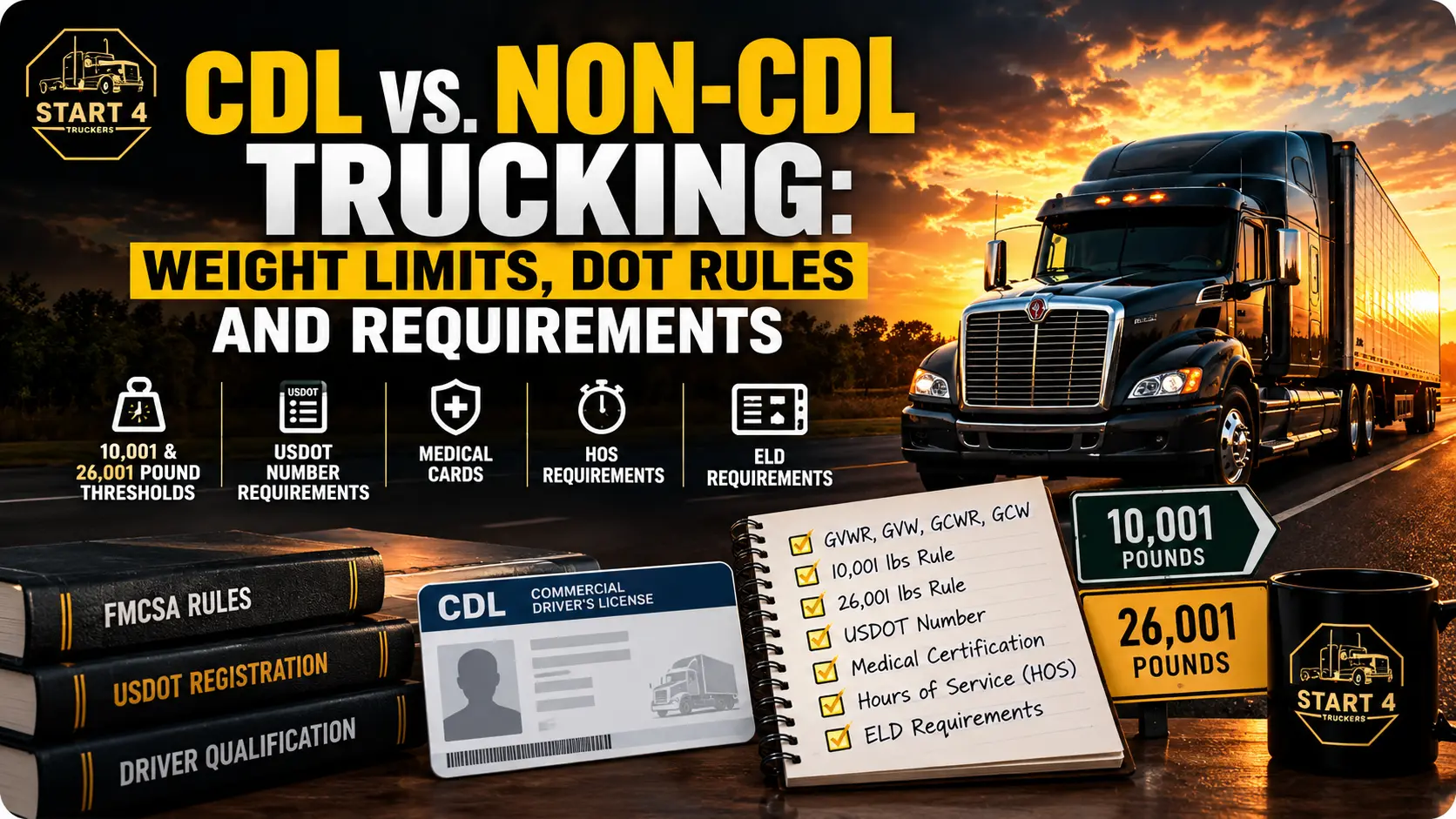 CDL vs. Non-CDL Trucking Weight Limits, DOT Rules and Requirements